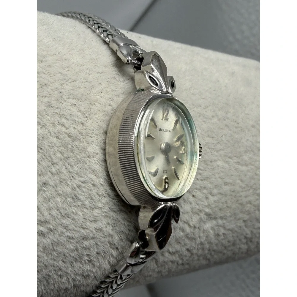 Bulova Working Manual Wind Ladies Cocktail Watch 10K Gold Plated 13MM 6